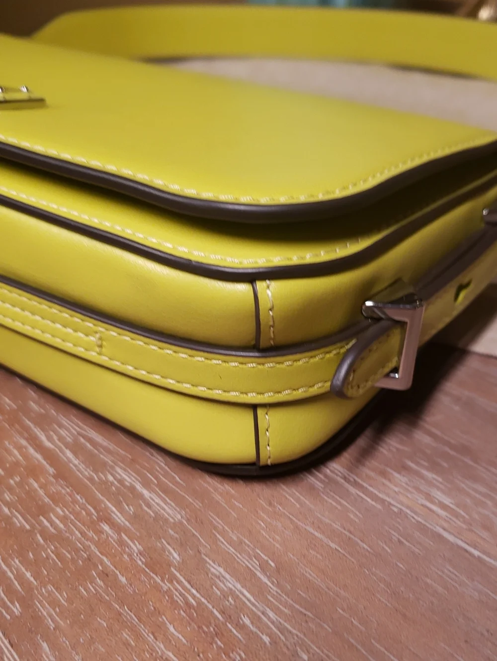 kate spade Chartreuse Shoulder Bag w/ Laser-Cut Wristlet SET!
